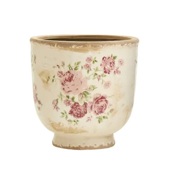 7.5" Tuscan Ceramic Floral Print Planter {1}