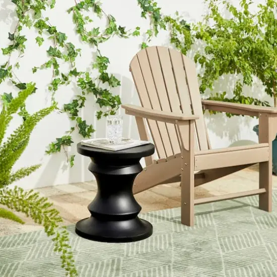 Glitzhome&reg; 18" Black Chess Garden Stool {3}