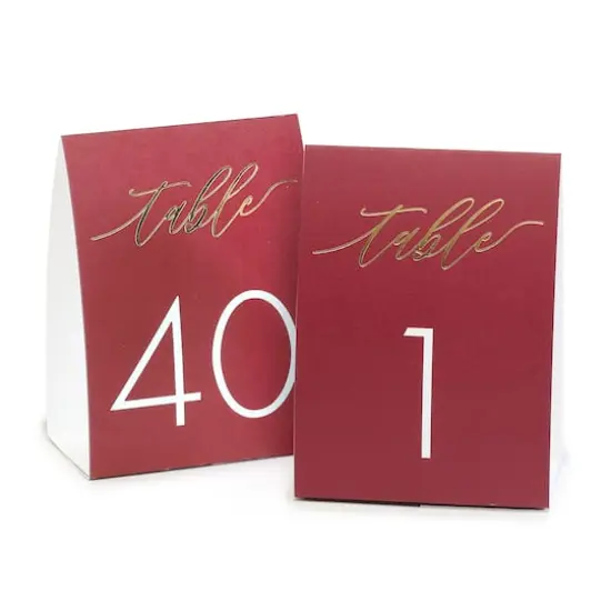 Hortense B. Hewitt Co. Burgundy Table Number Tents {1}
