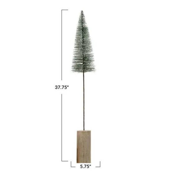 Hello Honey&reg; 3ft. Faux Green Tree with Snow Finish & Wood Base {5}