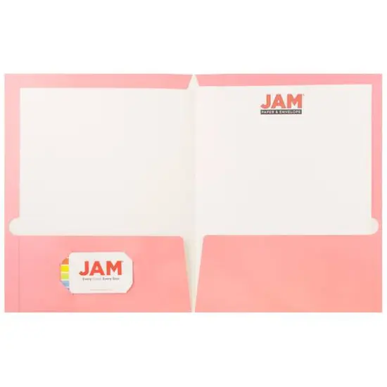 JAM Paper Laminated 2-Pocket Glossy Folders, 6ct. Baby Pink {5}