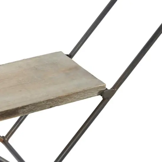 Set of 2 Black Metal Industrial Wall Shelf, 22", 17" {4}