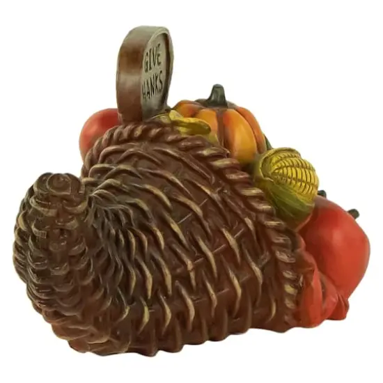 8.5" Fall Harvest "Give Thanks" Cornucopia Decoration {5}