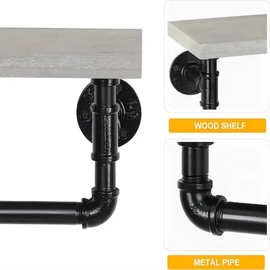 Paper Towel Holder with Shelf Industrial Pipe Gray Green {5}