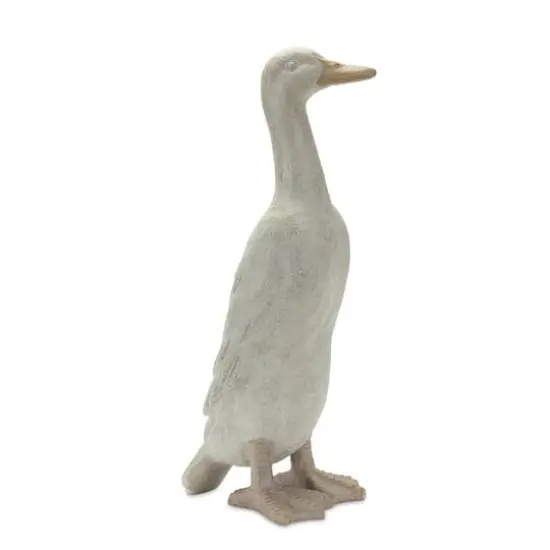 Distressed Standing Duck Garden Statues Set {3}