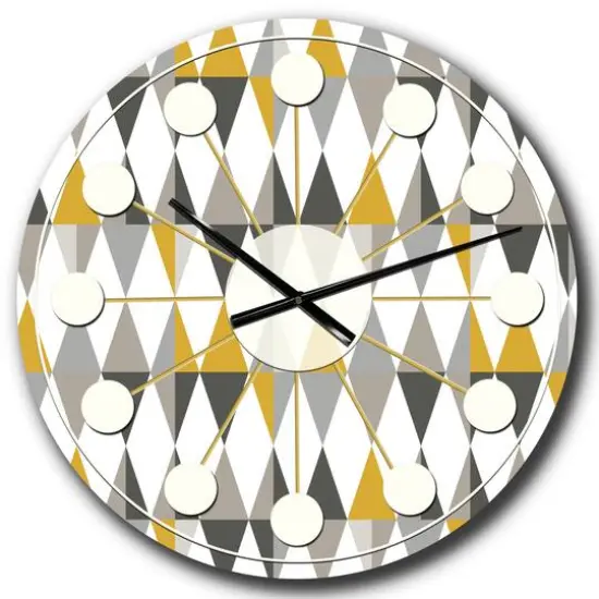 Designart 'Diamond Retro Viii Mid-Century Modern Wall Clock {1}