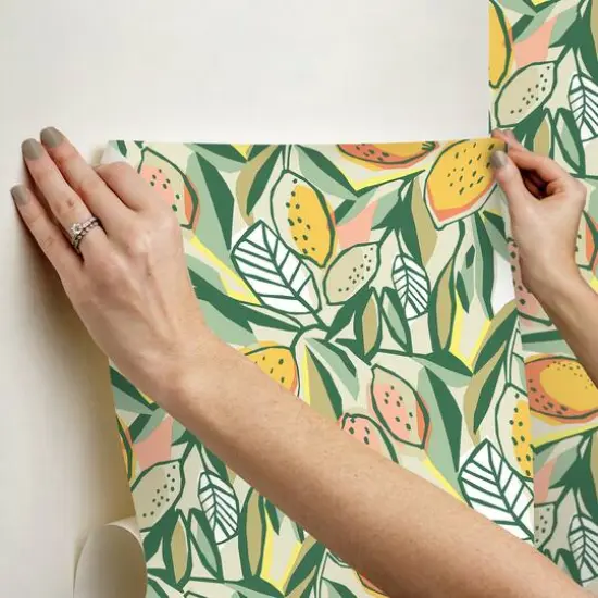 NuWallpaper Main Squeeze Peach Peel & Stick Wallpaper {7}