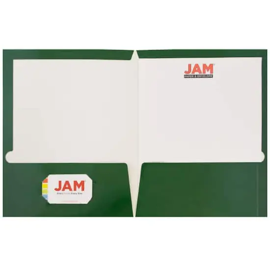 JAM Paper Laminated 2-Pocket Glossy Folders, 6ct. Green {5}