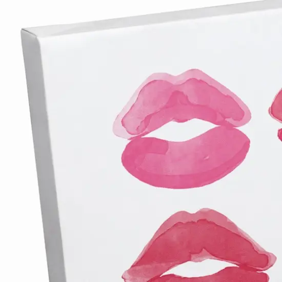 Pucker Up Watercolor Lips 12" x 18" Canvas Wall Art {4}