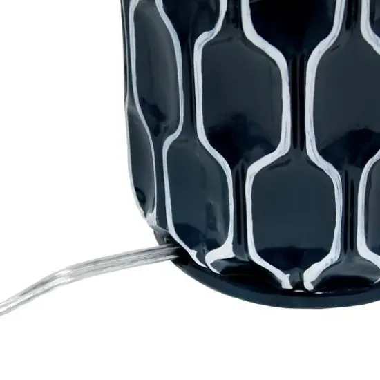 Lalia Home 22" Blue Moroccan Table Lamp with Fabric White Shade {11}