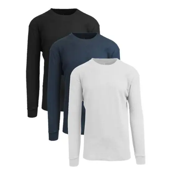 Galaxy by Harvic Long Sleeve Classic Men's Thermal Shirt 3 Pack Black/Navy/White {1}