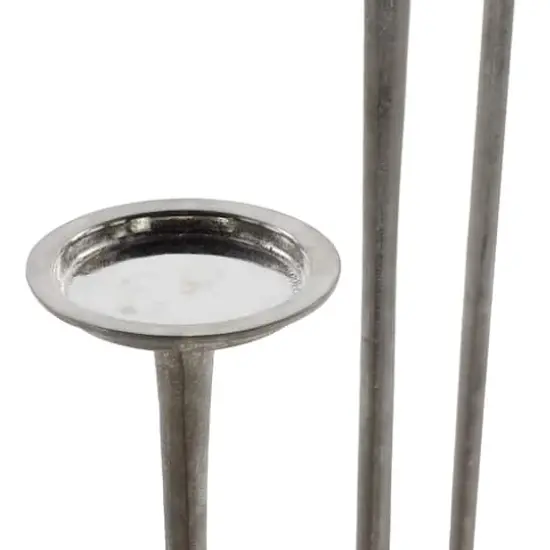 Aluminum Modern Candle Holder Set Silver {4}