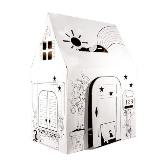 Easy Playhouse Cardboard Clubhouse {4}