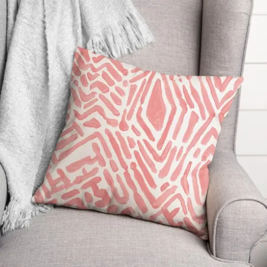 Notches Throw Pillow Pink {3}