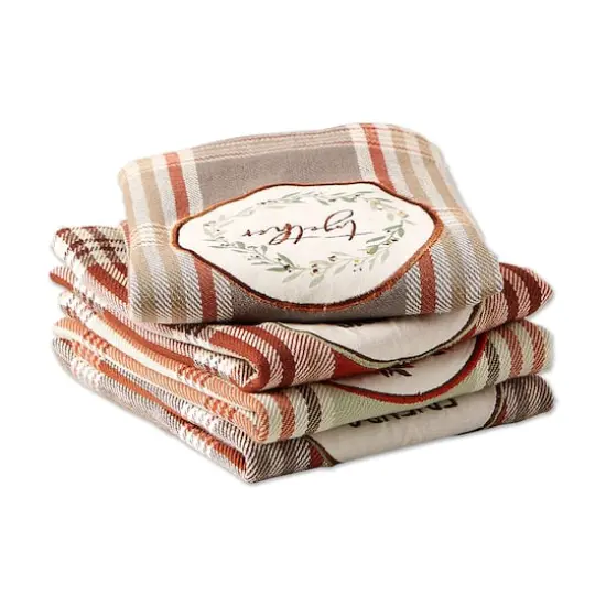 DII&reg; Plaid Thanksgiving Cozy Picnic Dishtowel Set {4}
