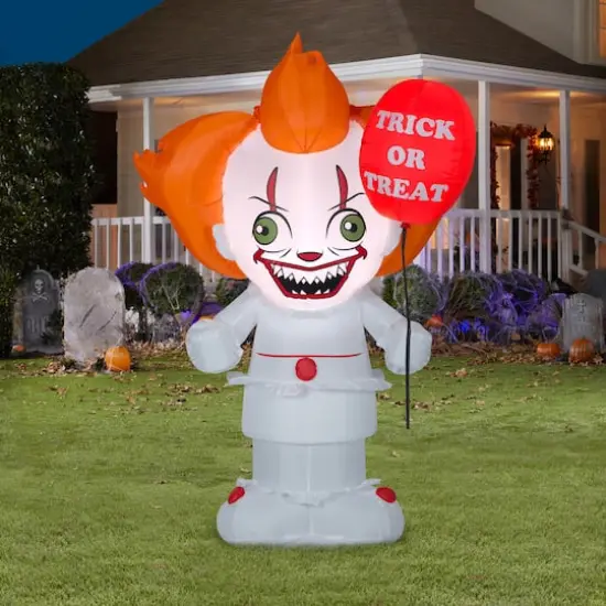 5ft. Airblown&reg; Inflatable Halloween Pennywise with Balloon {3}