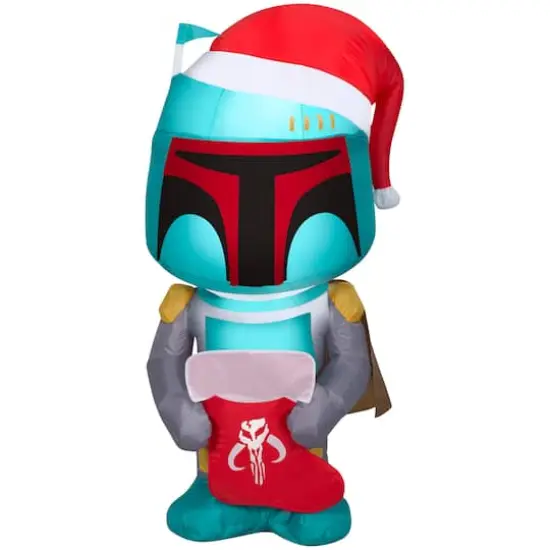4ft. Airblown&reg; Inflatable Christmas Boba Fett with Stocking {1}