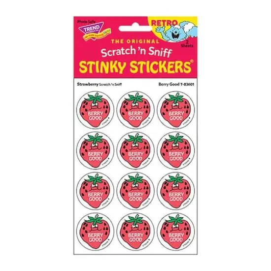 TREND Enterprises&reg; Berry Good Strawberry Scented Stickers, 6 Packs of 24 {3}
