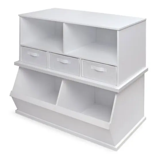 Badger Basket 2 Bin Stackable Storage Cubby White {10}