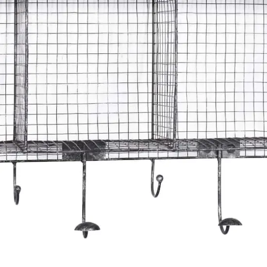 Black Iron Farmhouse Wall Hooks With Shelf {4}