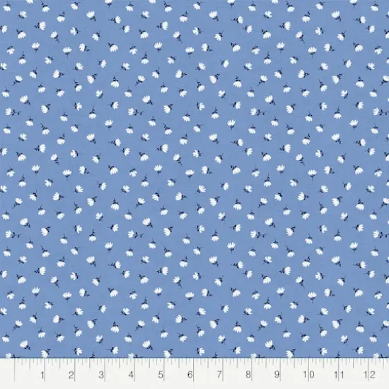 Fabric Editions Blue Carolina Flower Cotton Fabric {3}