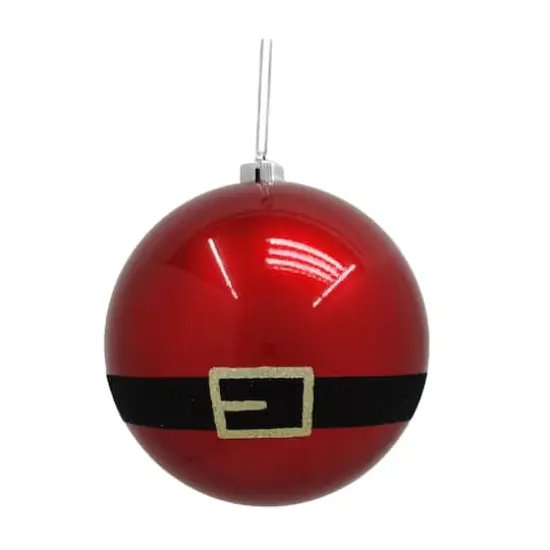 7.75" Jumbo Red Santa Belt Shatterproof Ball Ornament by Ashland&reg; {1}