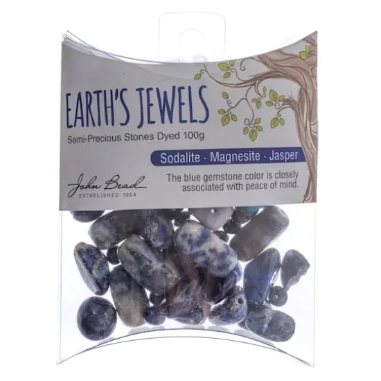 John Bead Earth's Jewels Natural Stone Bead Assortment, 100g Blue Sodalite {3}