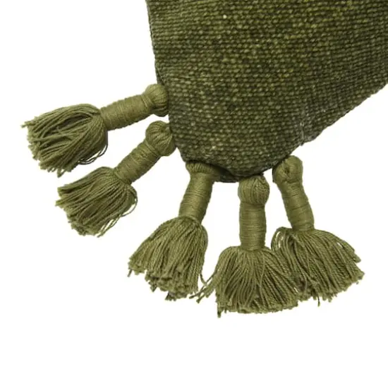 Hello Honey&reg; 20'' x 20" Square Canvas Pillow Cover with Tassels Green {4}