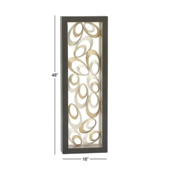 48" Gold & Silver Contemporary Abstract Metal Wall D&eacute;cor {7}