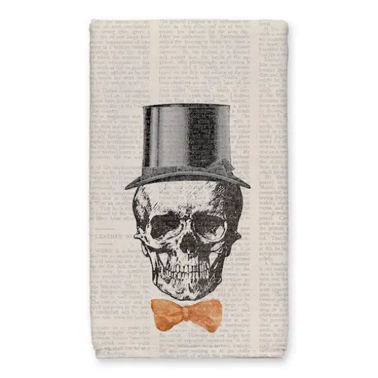Skull Tophat Newspaper Bowtie Tea Towel Set {3}