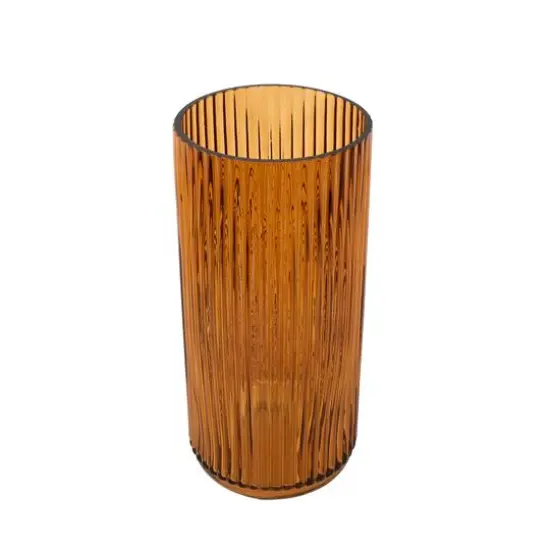 10" Tall Ribbed Glass Vase by Ashland&reg; Amber {3}