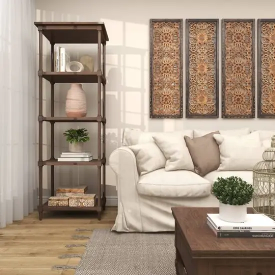 15" Pink Whitewashed Ribbed Terra Cotta Vase {18}