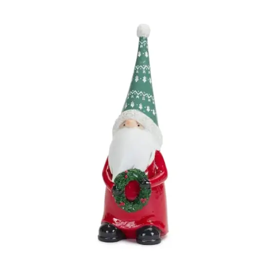 9" Holiday Gnome with Wreath & Package Figurine Set {4}