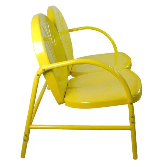 47" Outdoor Retro Tulip Loveseat Yellow {5}