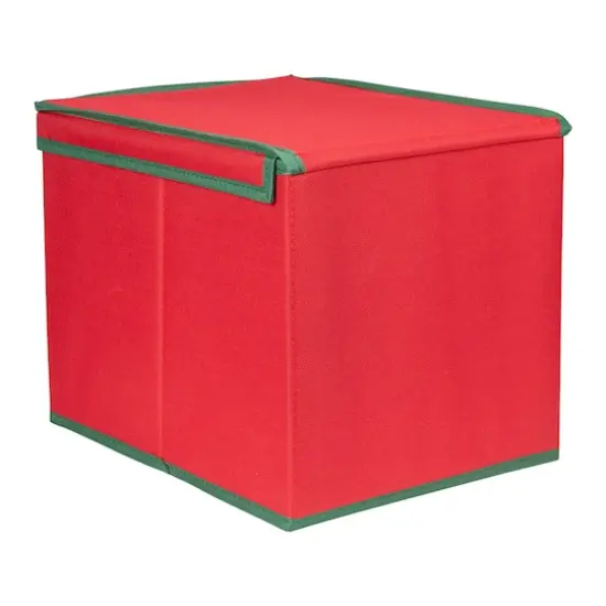 13" Red Christmas Ornament Storage Box {5}