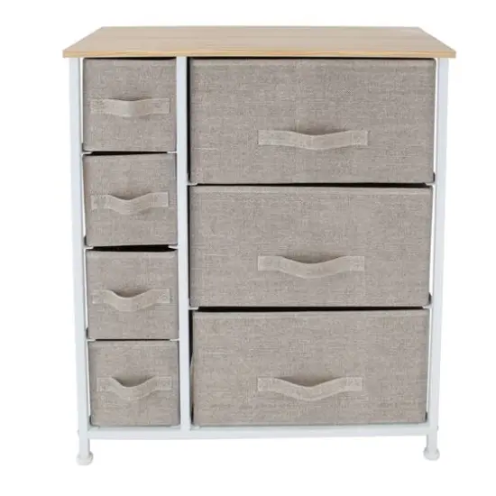 Simplify 7 Drawer Storage Dresser Gray {2}