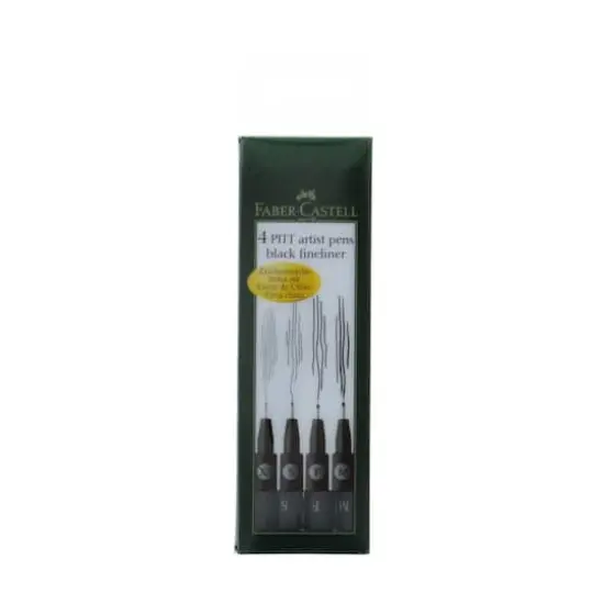 Faber-Castell&reg; PITT Artist Pen&reg; Black Fineliner Set, 4 Piece {1}