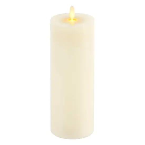 3" x 8" Moving Flame LED Wax Pillar Candle by Ashland&reg; Ivory {3}