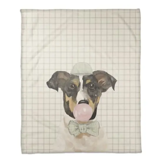 Bubble Gum Dog 3 50" x 60" Coral Fleece Blanket {1}
