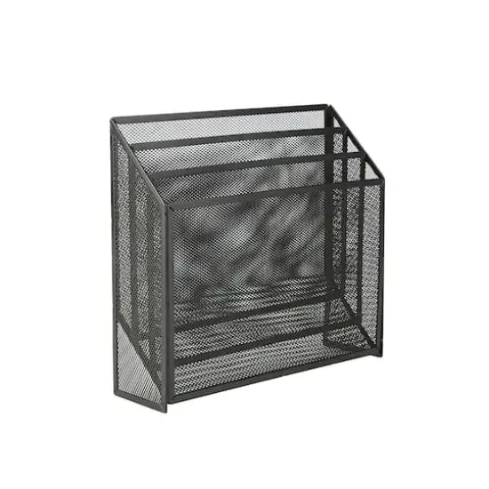 Mind Reader Black 3-Tier Jumbo Metal Mesh File Holder, Desktop File Box, Magazine & Document Organizer {7}