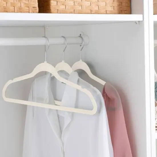 Simplify Slim Velvet Suit Hangers, 25ct. Ivory {6}