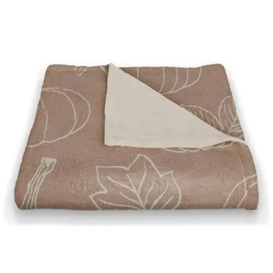 Dusty Rose Fall Patterned Coral Fleece Blanket {3}