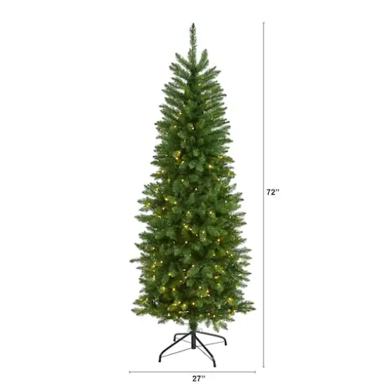 6ft. Pre-Lit Green Mountain Pine Artificial Christmas Tree, Clear LED Lights {3}