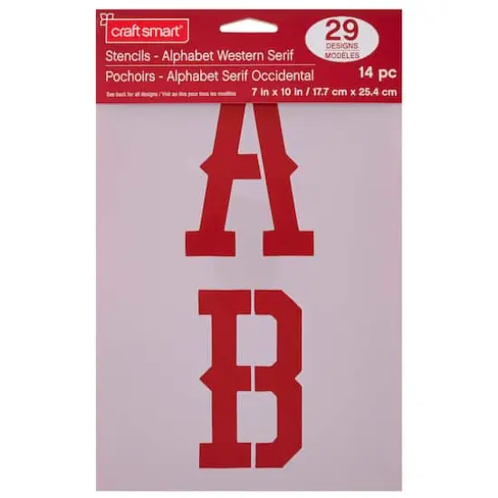 4" Western Alphabet Serif Stencils by Craft Smart&reg; {4}