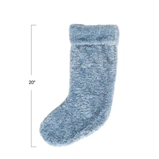Hello Honey&reg; 20" Blue Faux Sherpa Stocking {3}