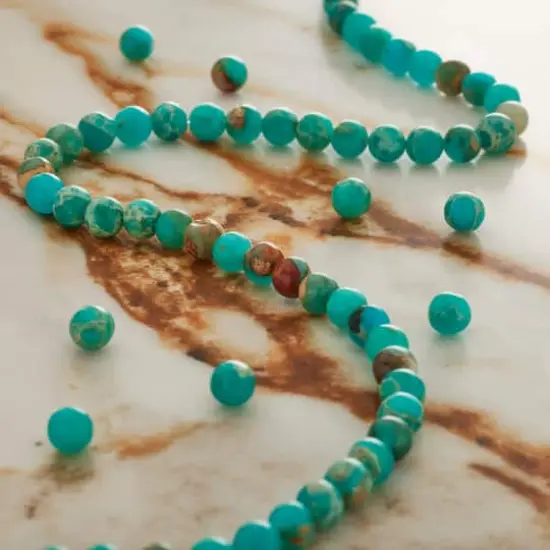 Aqua Serpentinite Jasper Round Beads by Bead Landing&trade; {3}