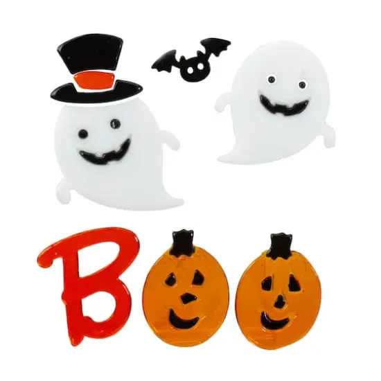 Pumpkin & Ghost "Boo" Halloween Gel Window Clings {1}