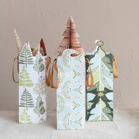 Hello Honey Tree & Dove Pattern Die-Cut Gift Bag, 3ct. {3}