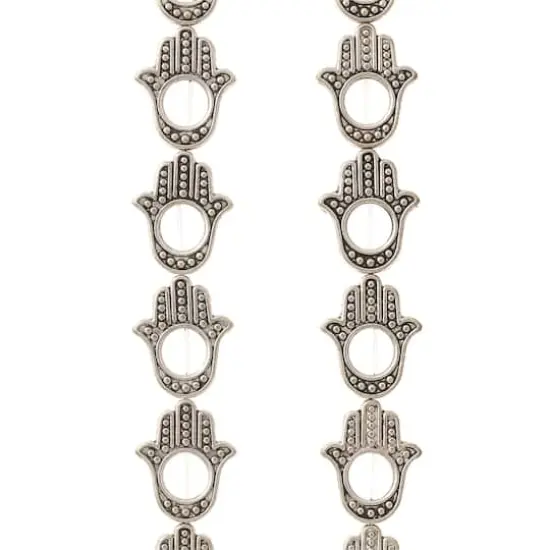 Silver Plated Metal Hamsa Beads, 15mm by Bead Landing&trade; {1}