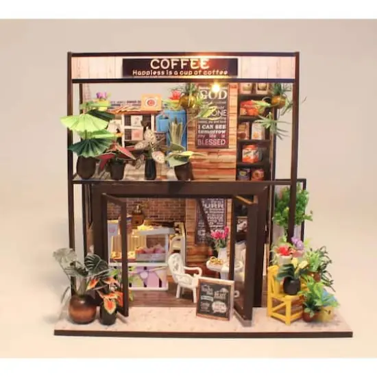 Wizardi Coffee House Miniature Dollhouse Roombox Kit {1}